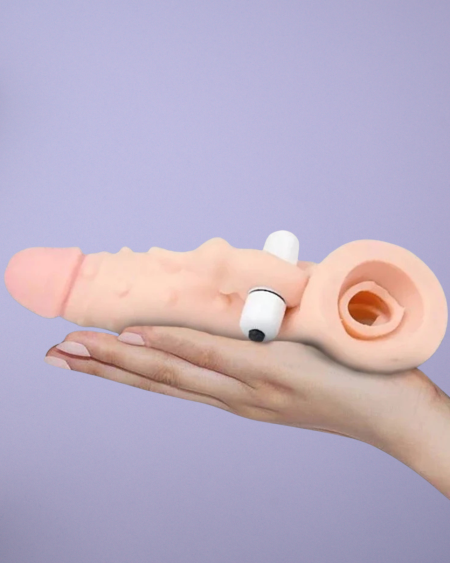 Vibrating 9" Jumbo Condom with Bullet – Enhanced Pleasure for Couples