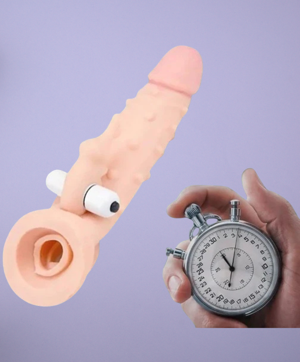 Vibrating 9" Jumbo Condom with Bullet – Enhanced Pleasure for Couples - Image 2